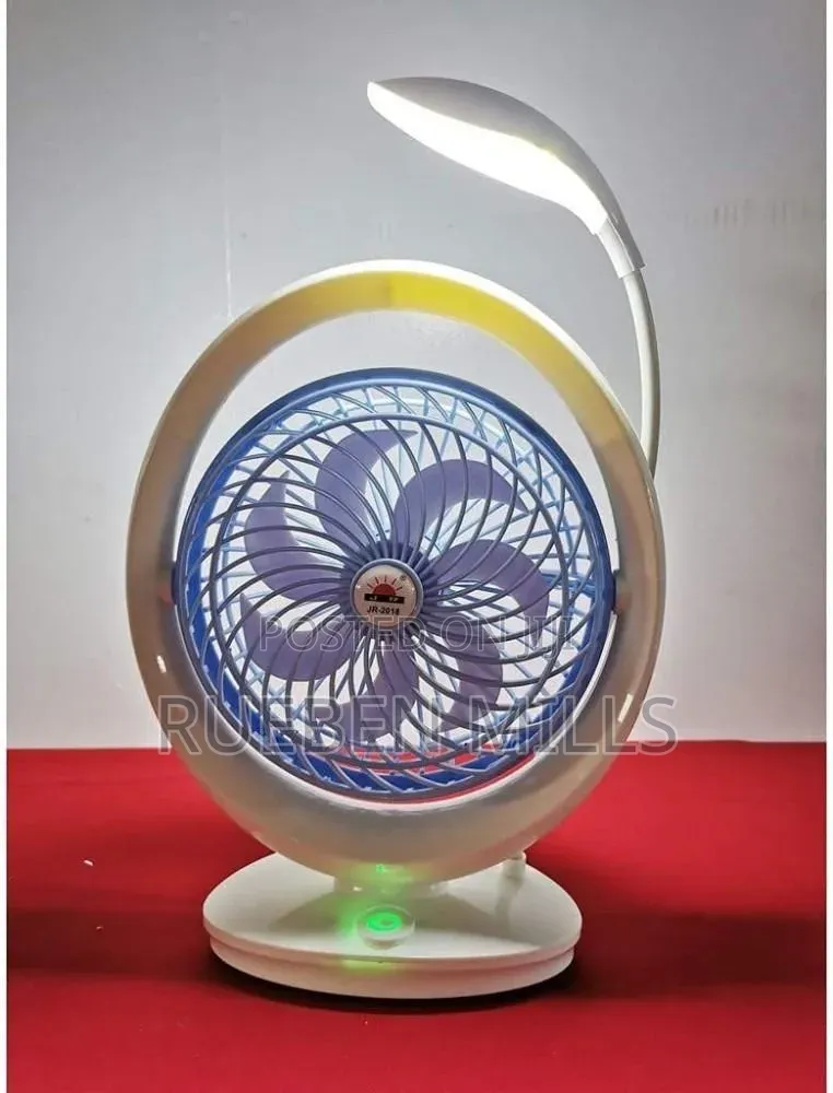 Game World Jr-2018 Rechargeable High Speed Table Fan With Led Light