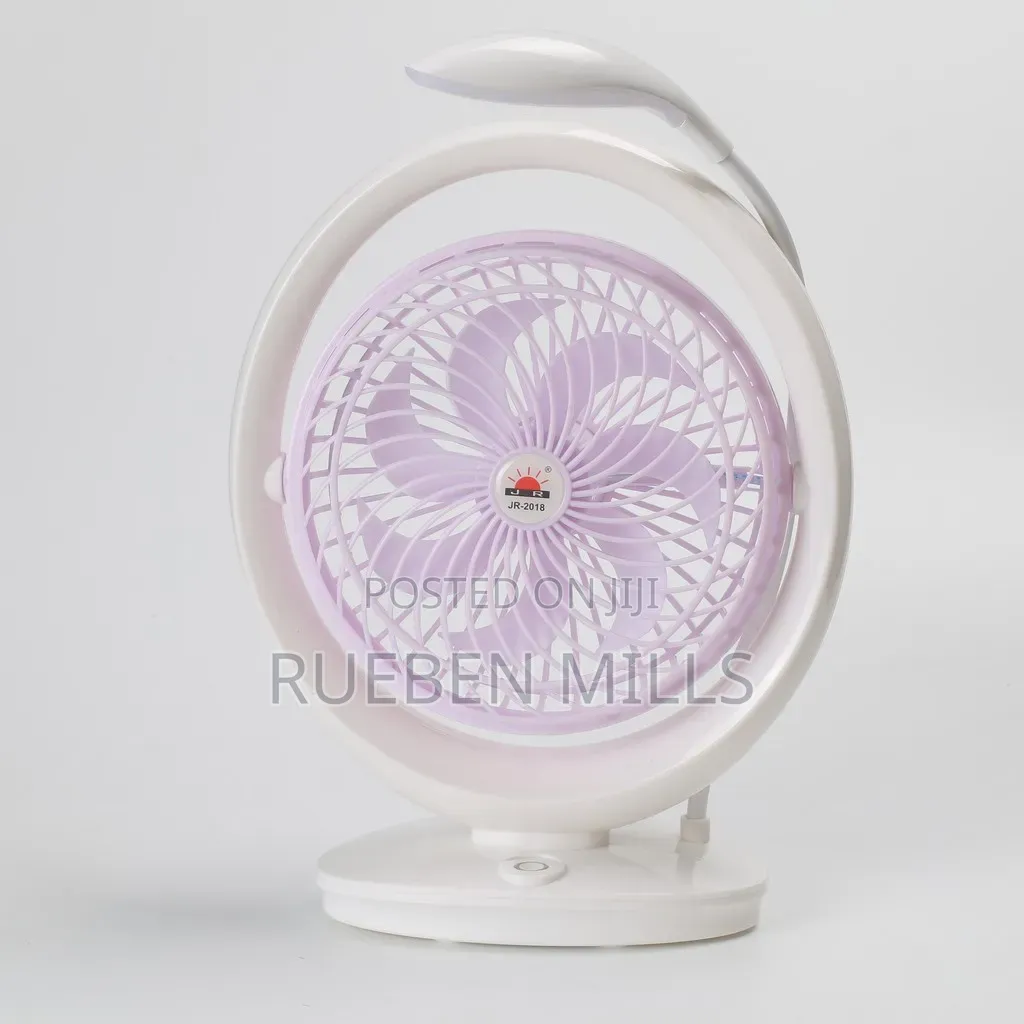 Jr-2018 Chargeable Portable Mini Fan With Study Lamp
