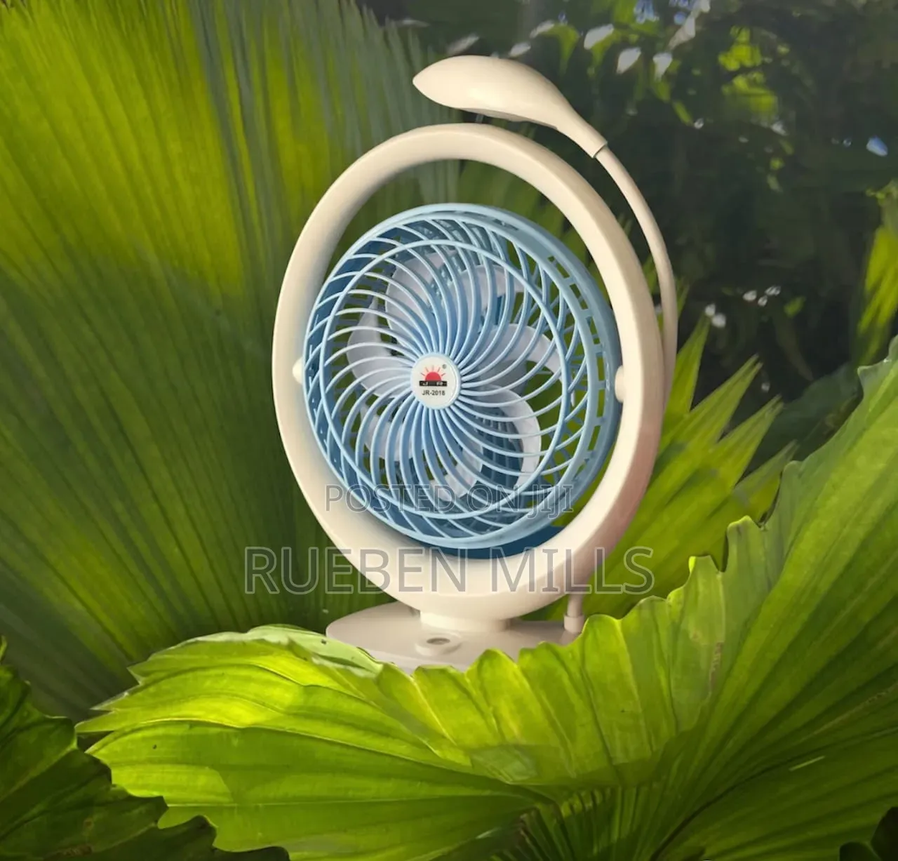 Lithium Battery Rechargeable Mini Table Air Cooling Fan With Led Light