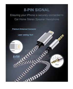 Haoano 3.5mm Jack Aux 3.3ft Cable To Lightning From Usa