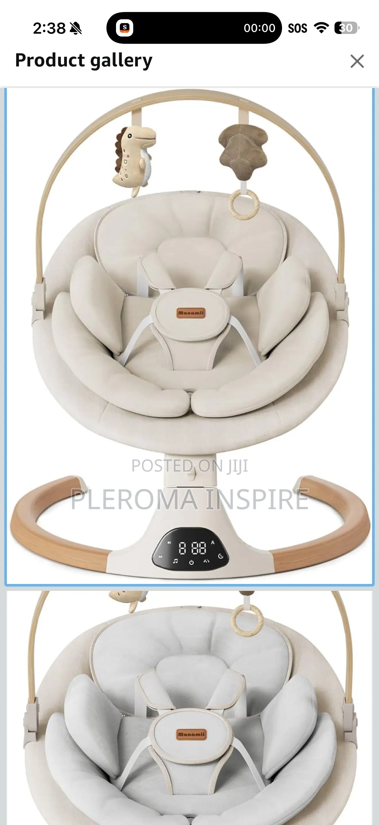 Electric Baby Cot Swing, Bluetooth Music, 10 Preset Melodies, Remote