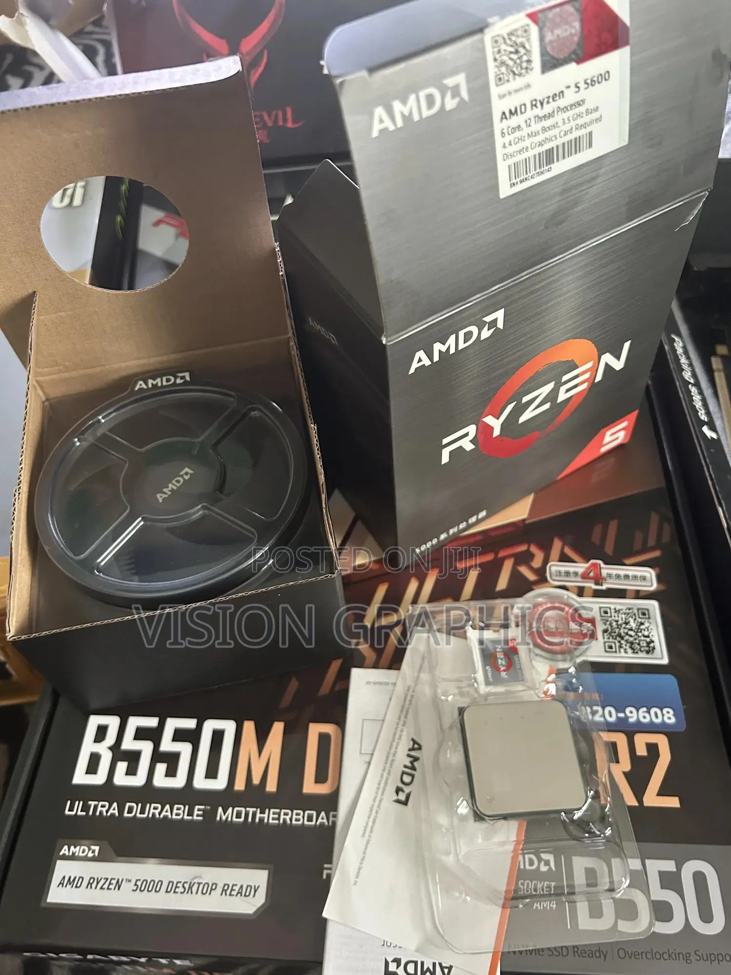 Gigabyte Ds3h B550m Ac Wifi Motherboard With Ryzen 5 5600 and Cooler