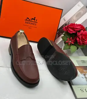 Hermès Kennedy Loafers in a Dark Red or Burgundy Color