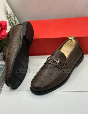 Coffee Brown Leather Loafers, Salvatore Ferragamo
