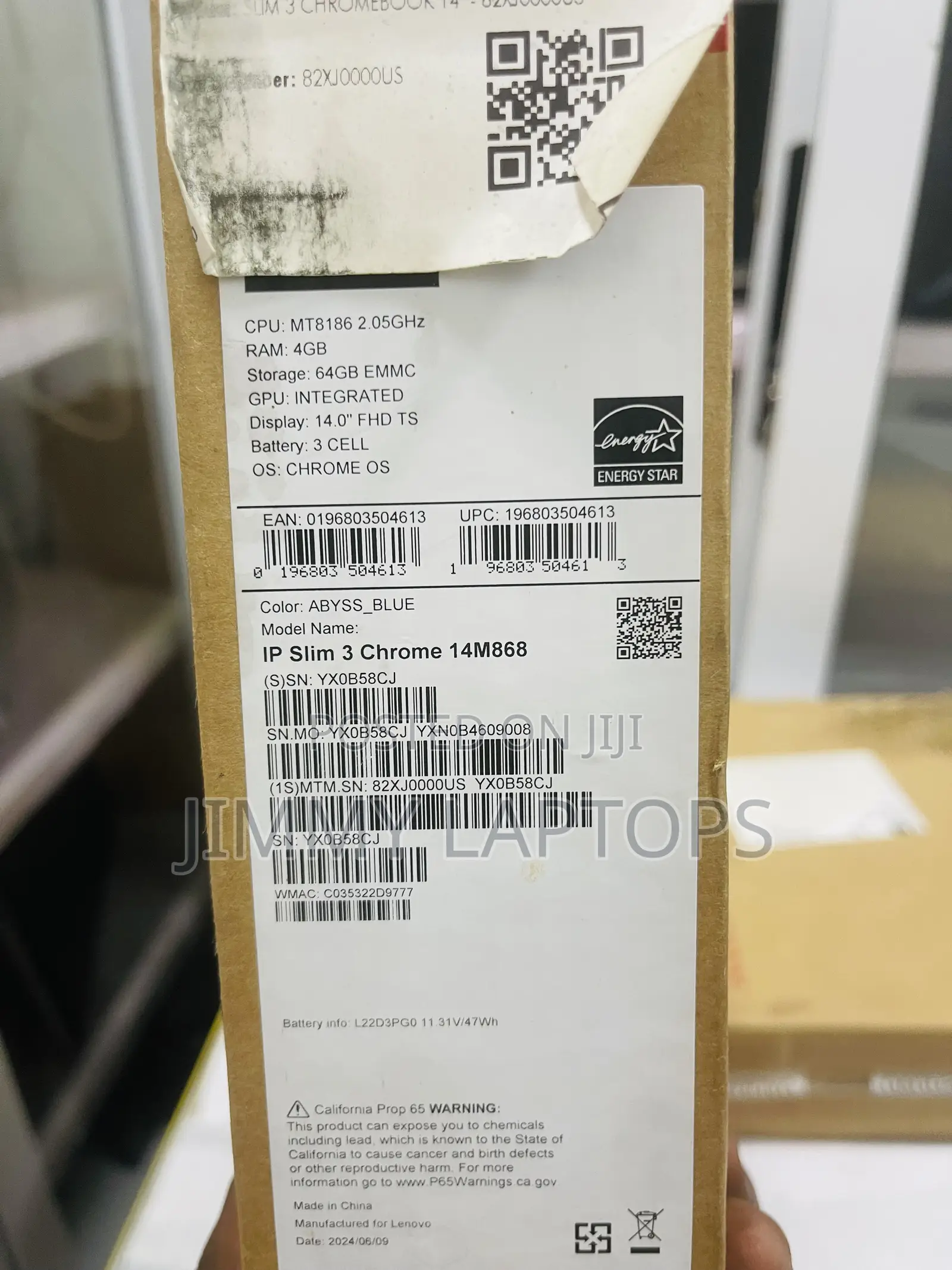 New Laptop Lenovo Chromebook C330 4GB Intel SSD 60GB