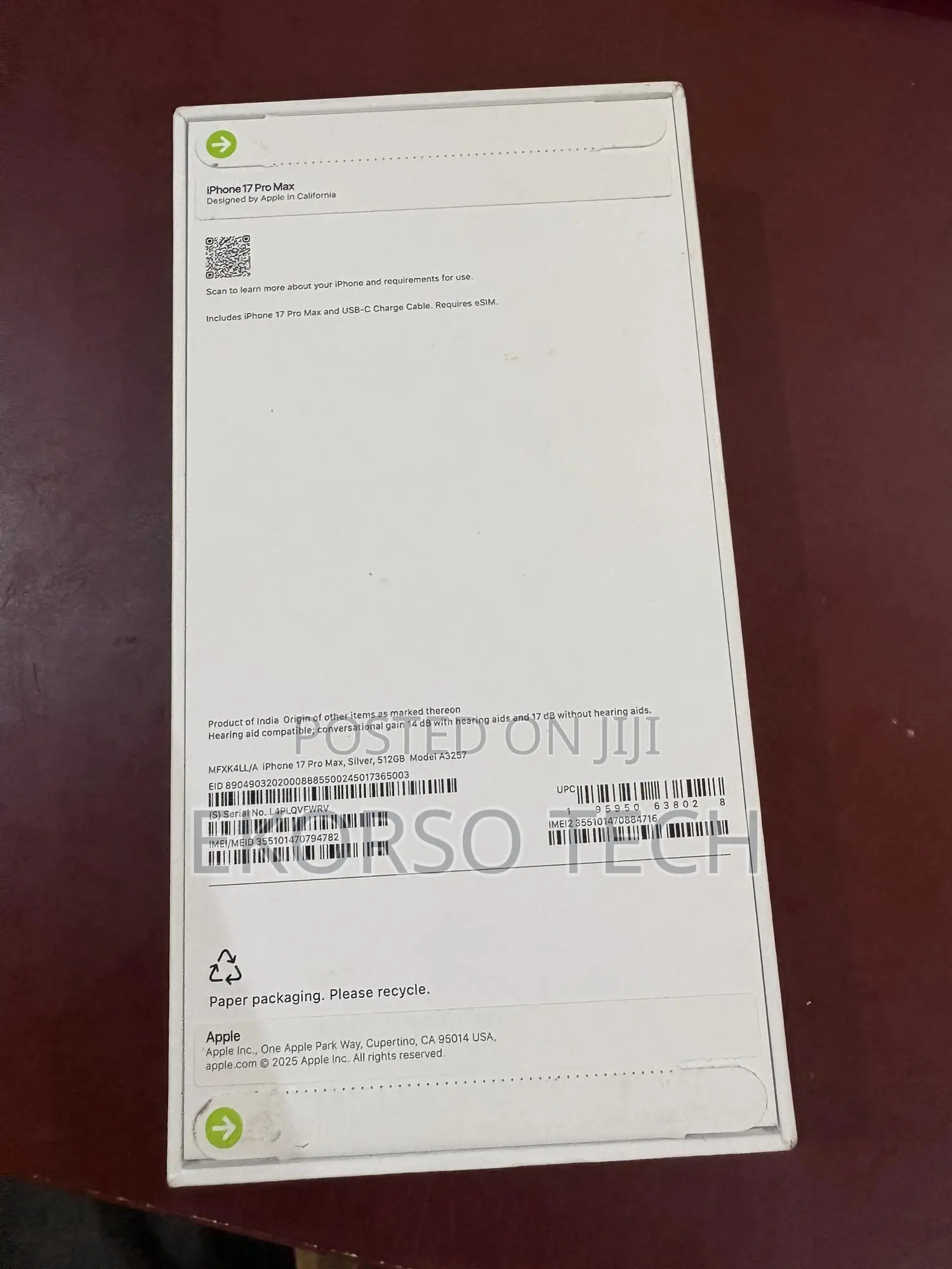 New Apple iPhone 17 Pro Max 512 GB Silver