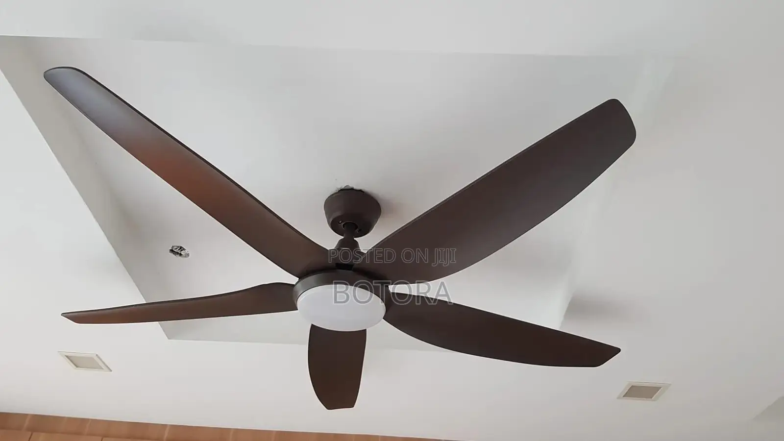 56" Large Ceiling Fan With Light Remote Control - Brown/Black