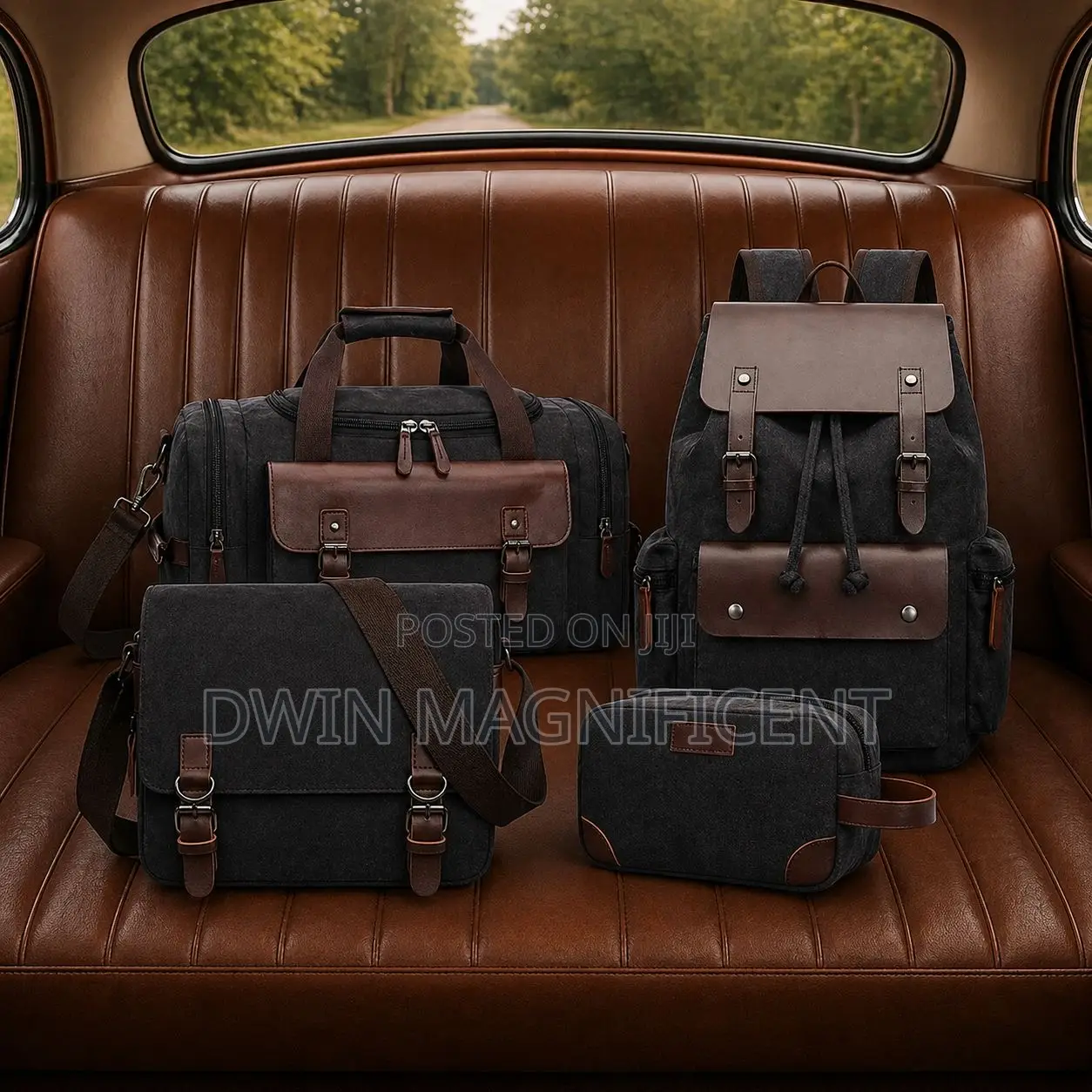 4 Set Bags ( Duffel, Backpack, Messenger Bag,Pouch)