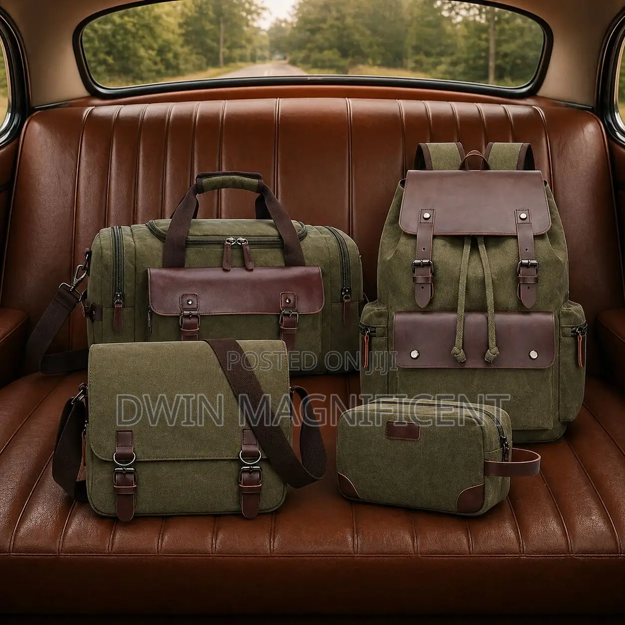 4 Set Bags ( Duffel, Backpack, Messenger Bag,Pouch)