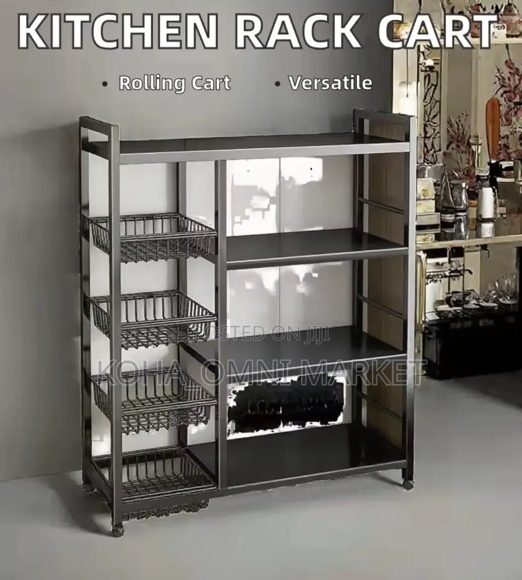 4-layer Kitchen Rack Cart With Baskets