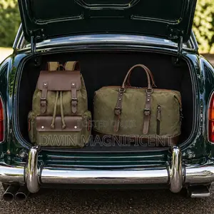Vintage Canvas/Leather Travel Set Featuring Backpack and a Duffel Bag