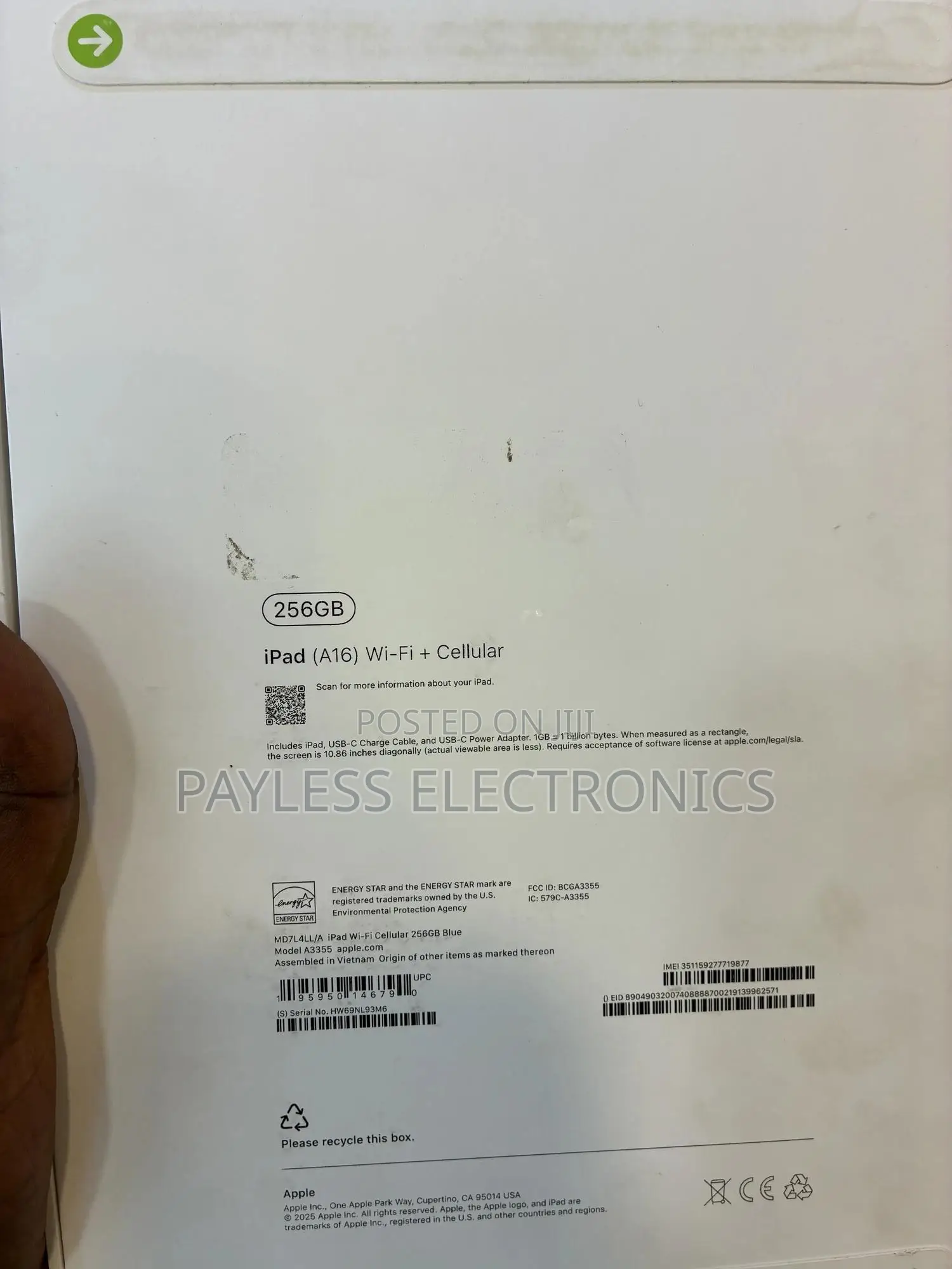 New Apple iPad (2025) 256 GB