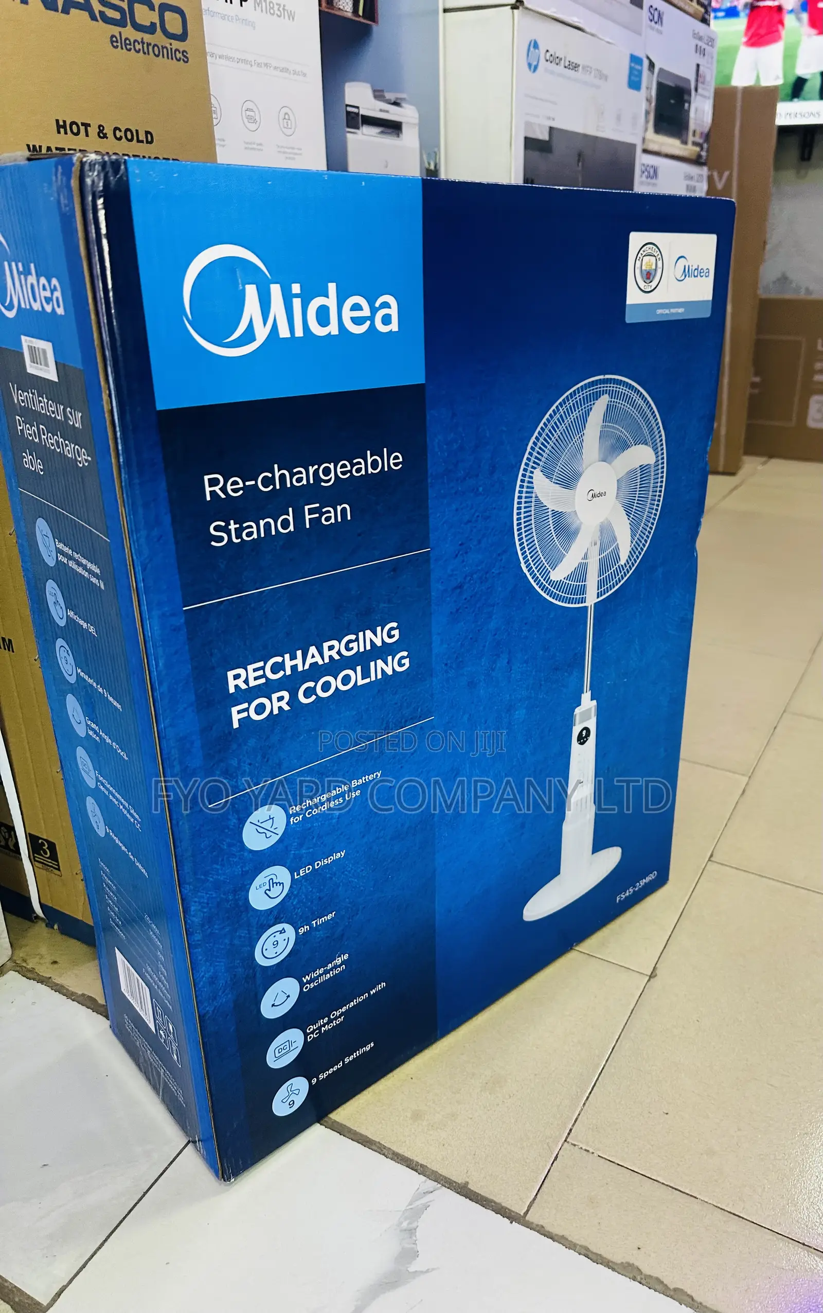 Digital Control Midea Cooling Rechargeable 18” Standing Fan