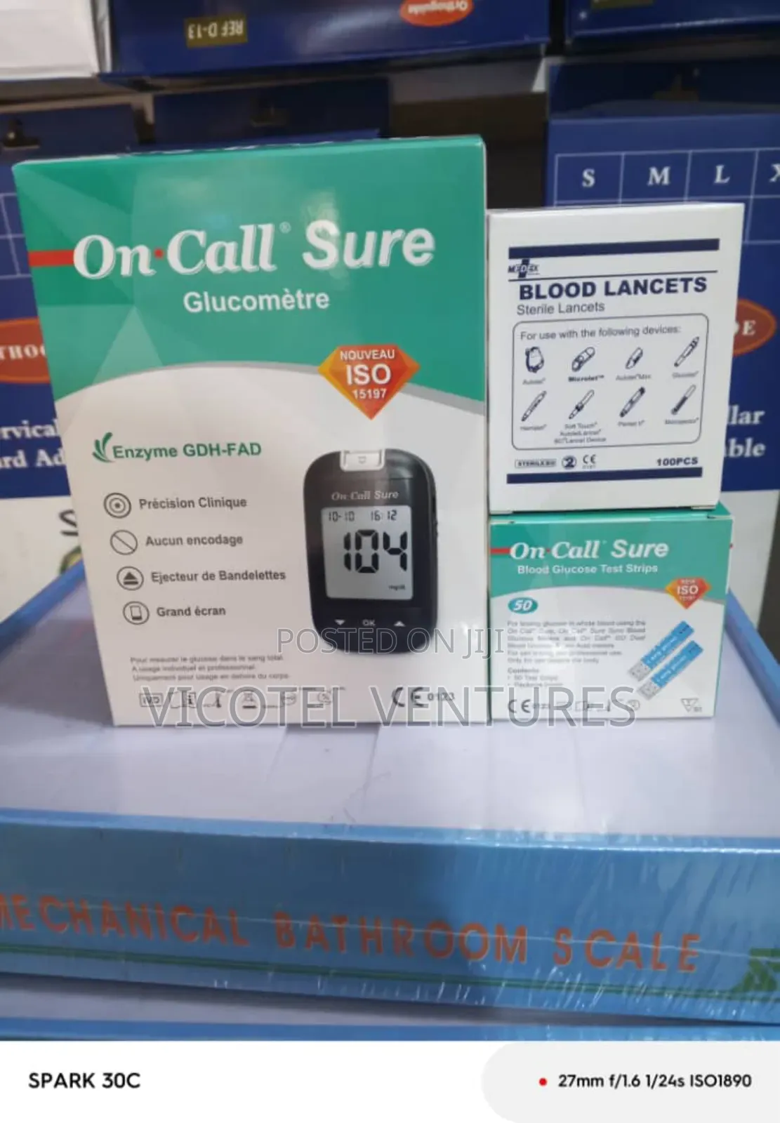 Oncall Sure Glucometer, Strips Lancet