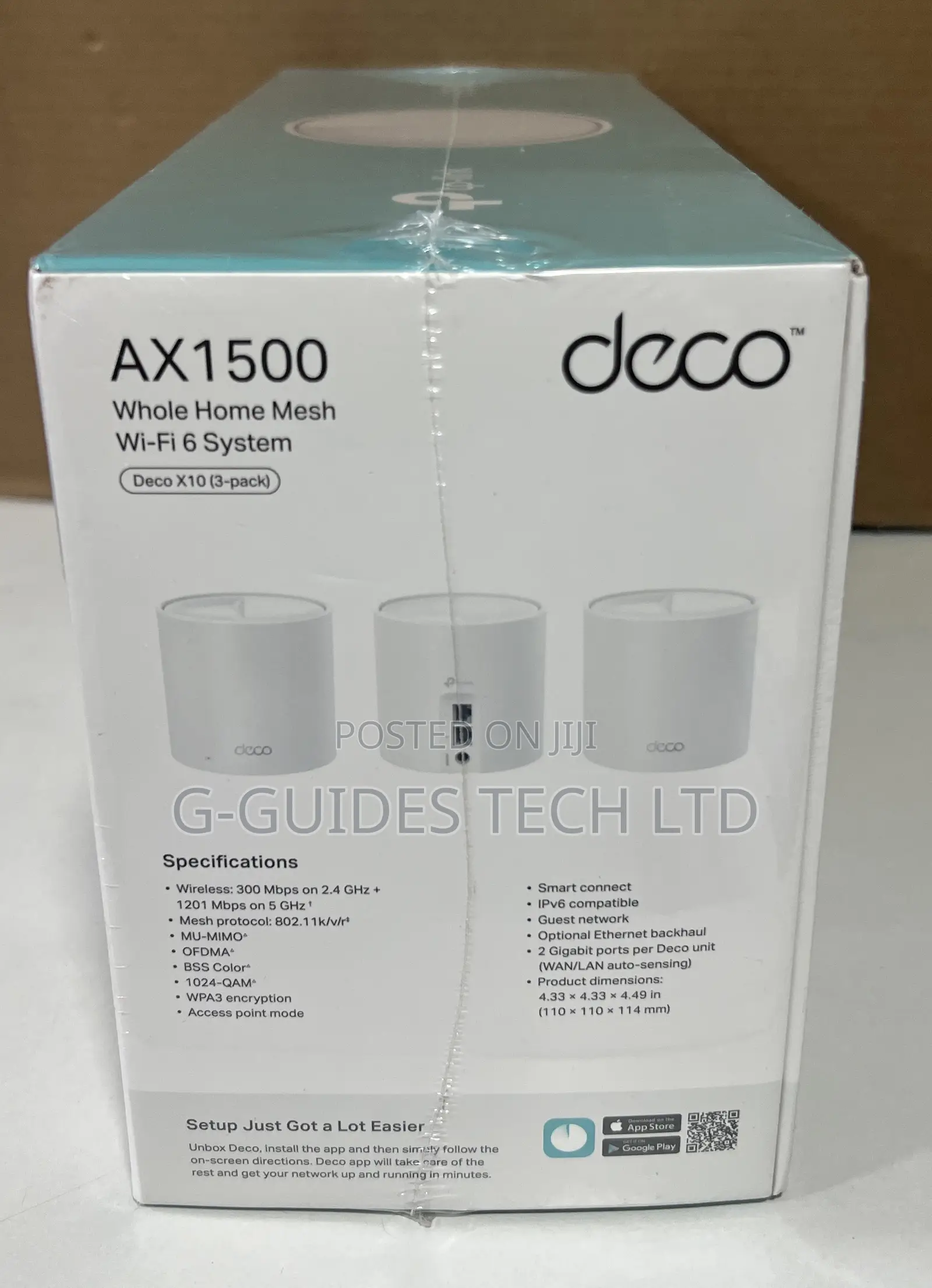 Tp-Link Deco X10 Ax1500 Whole Home Mesh Wi-Fi 6 System 3-Pack