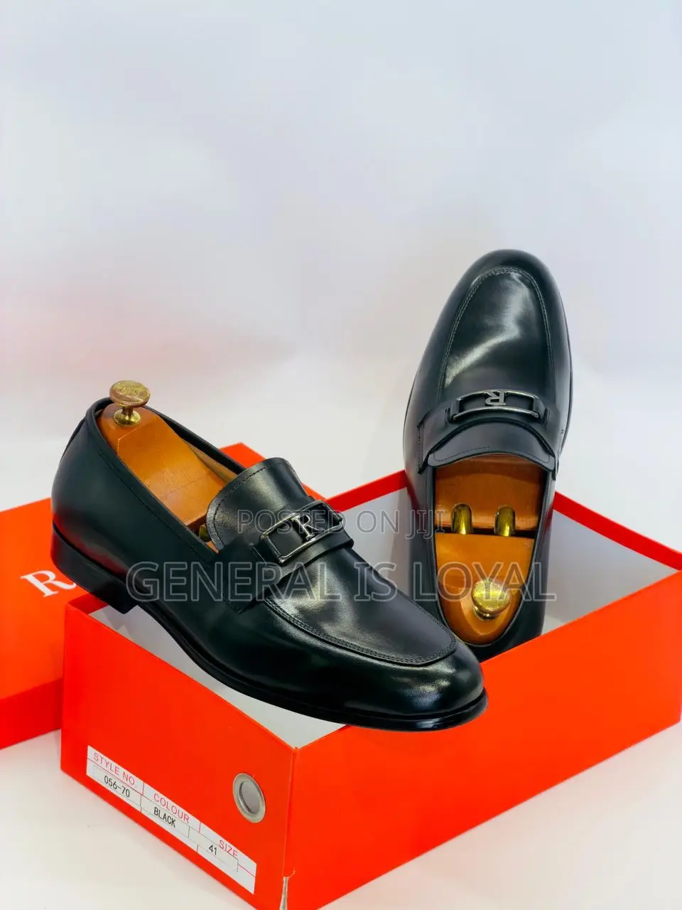 Rossi Black Leather Men’S Loafers