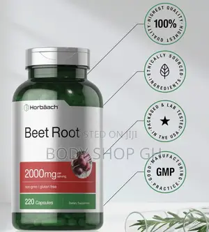 Horbäach Beet Root Powder Capsules | 220 Pills | Natural Extract