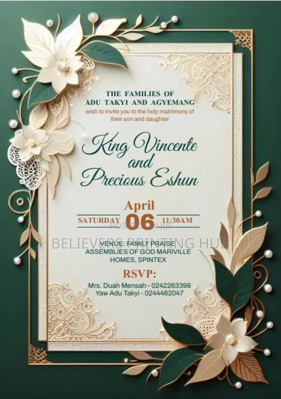 Design Printing of Invitation Cards