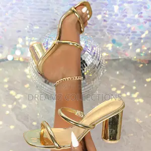 Croc-Texture Strap Block Heel Sandal