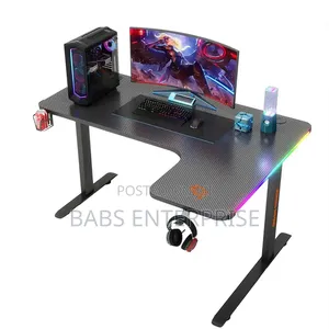 Porodo Gaming Xcommand Carbon Fiber Gaming Table RGB Lights Holders