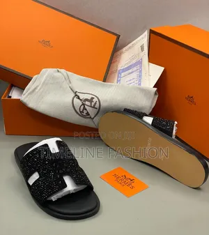 Executive Men's Durable Leather Hermes Slippers