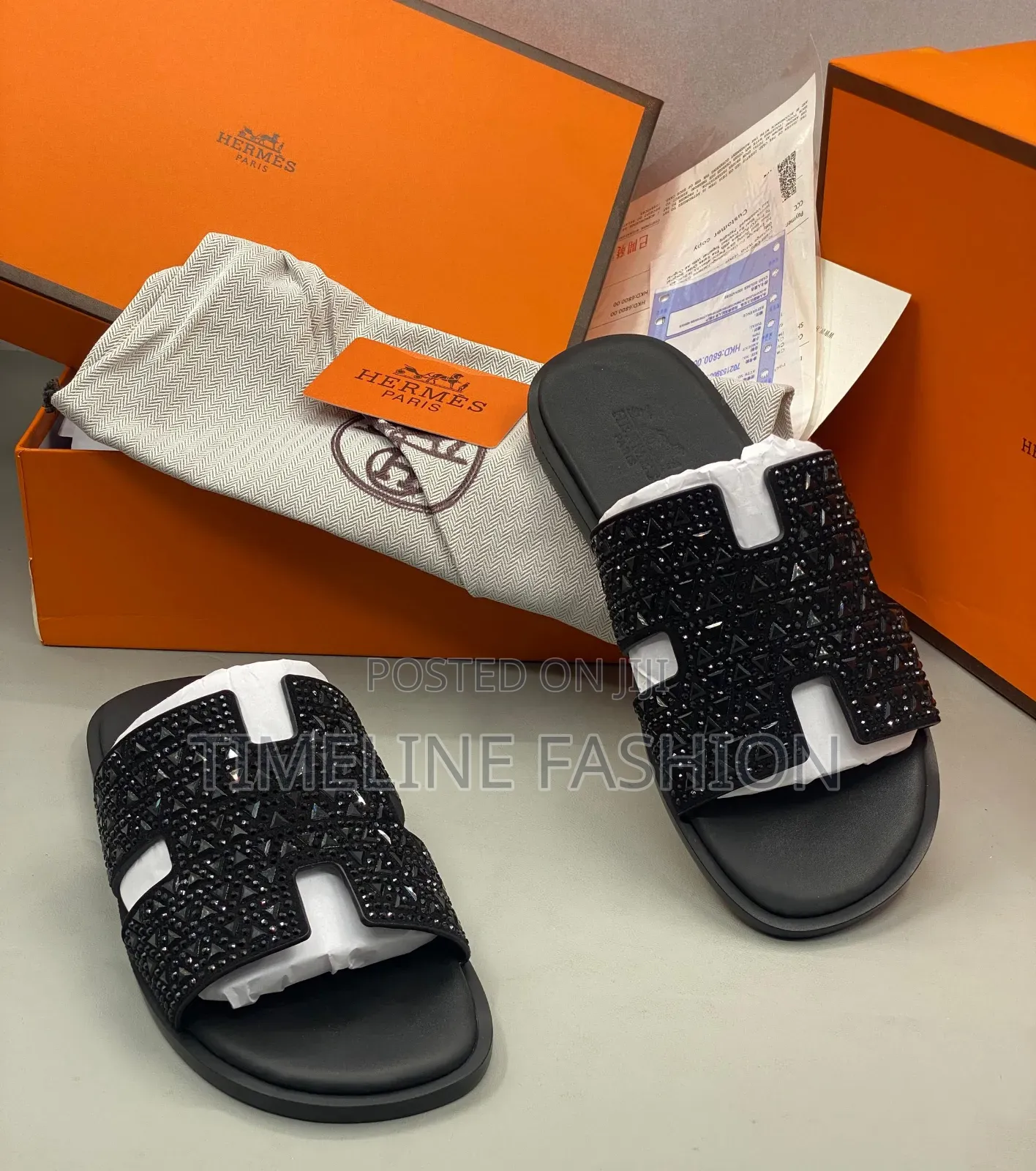 Executive Men's Durable Leather Hermes Slippers