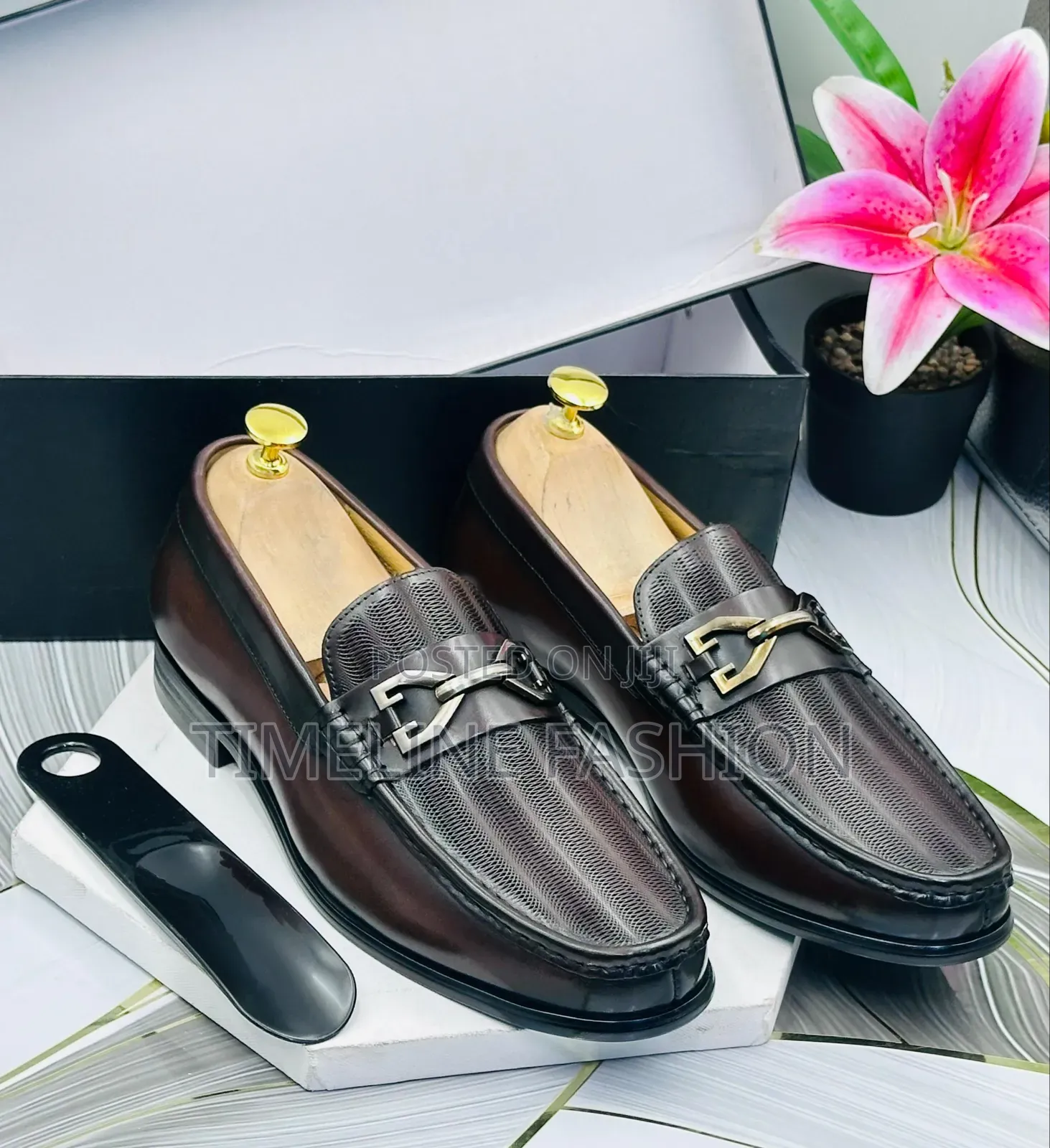 Coffee Brown Hugo Boss Men's Leather Easy Fix Shoes
