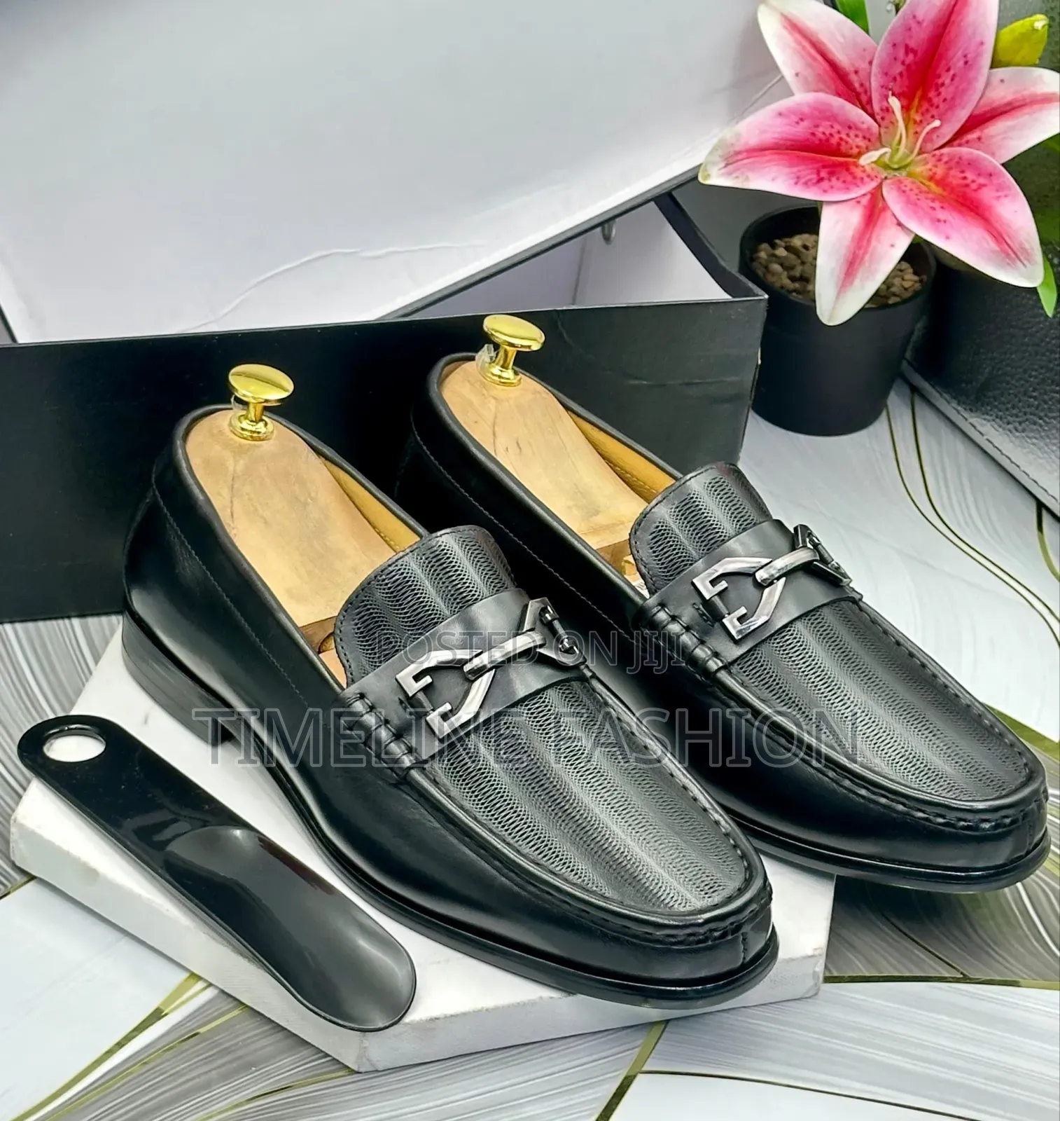 Genuine Leather Hugo Boss Executive Men's Black Shoes