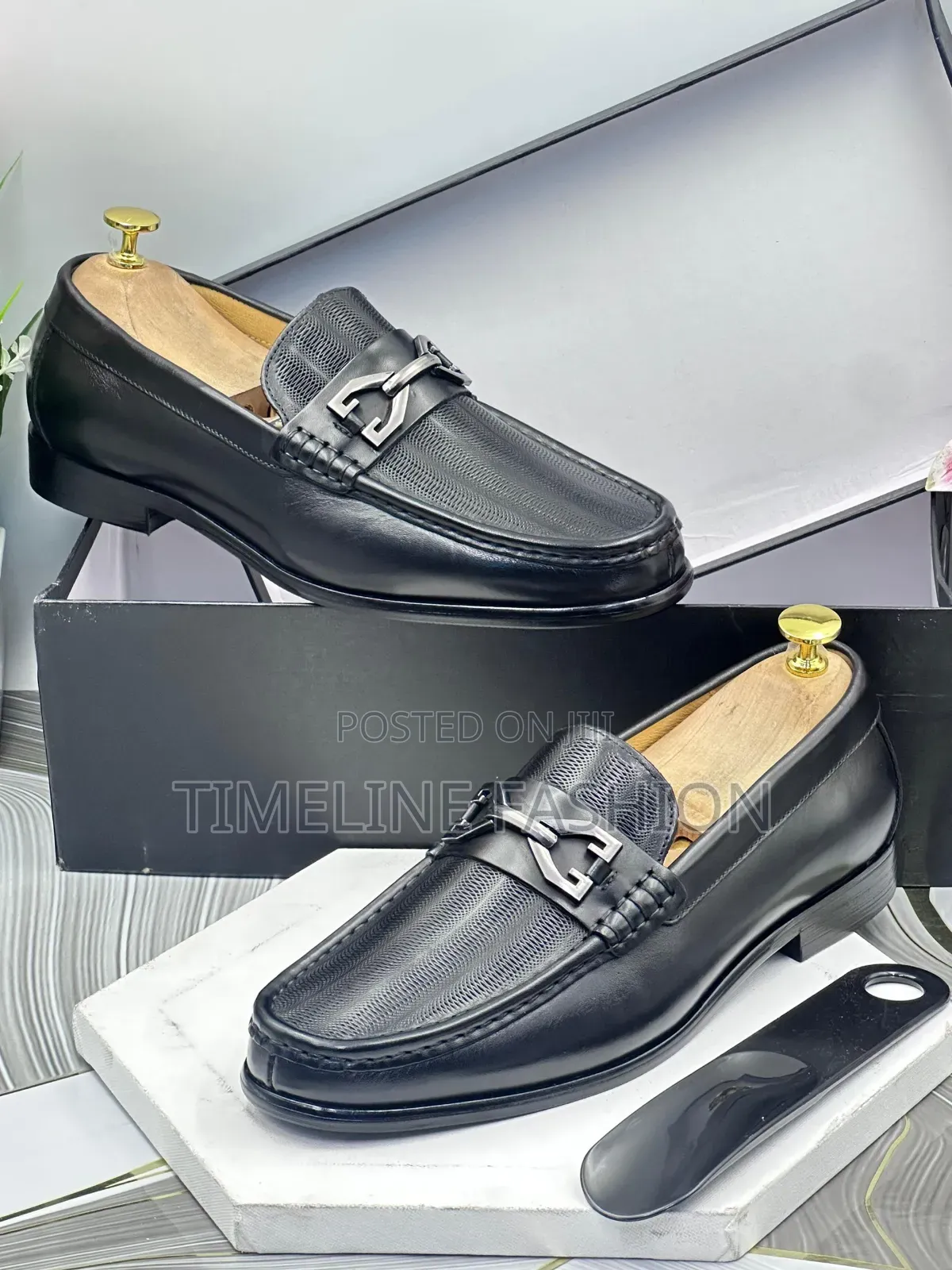 Genuine Leather Hugo Boss Executive Men's Black Shoes