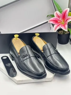 Black Leather Zara Men's Easy Wear Shoes Size 39_46
