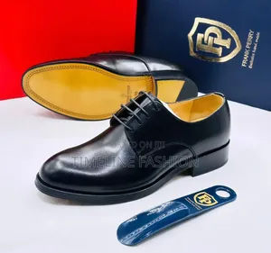 Frank Perry Flap Lace Black Leather Lace Up Shoes