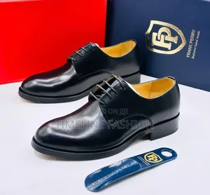 Frank Perry Flap Lace Black Leather Lace Up Shoes