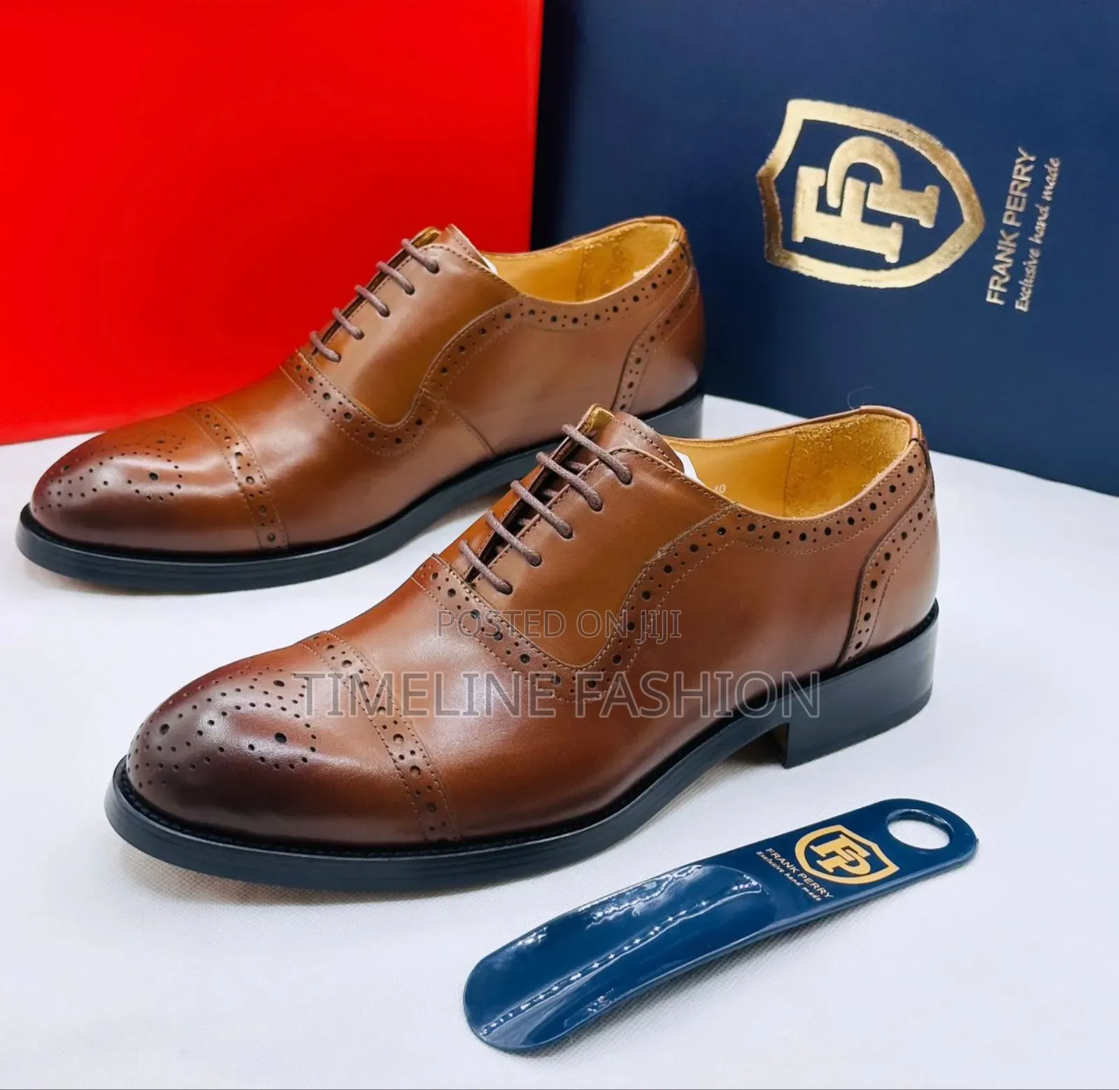Brown Leather Men's Brogues Frank Perry Shoes