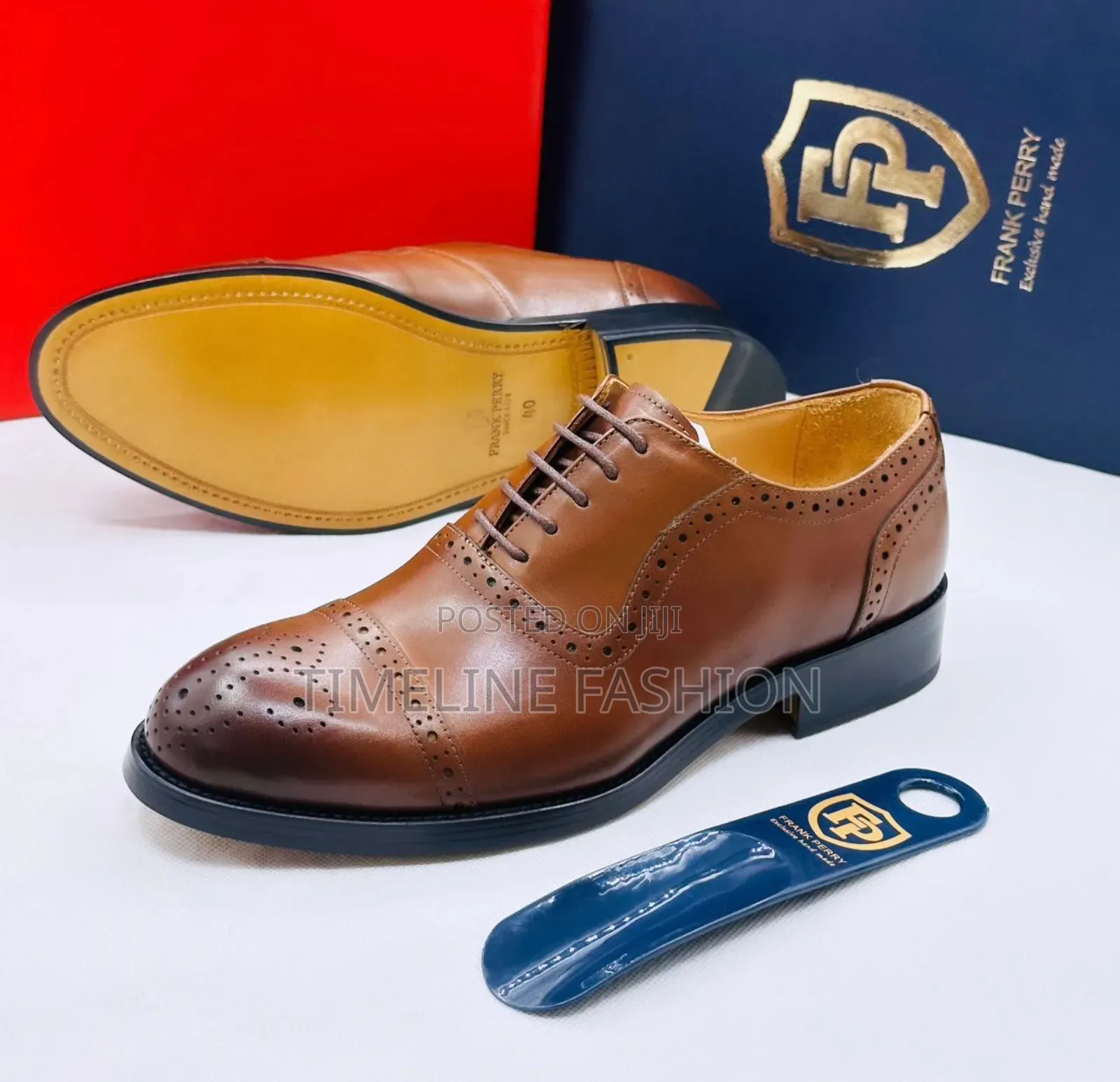 Brown Leather Men's Brogues Frank Perry Shoes