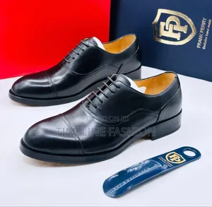 Black Toe Cap Frank Perry Executive Men's Shoes