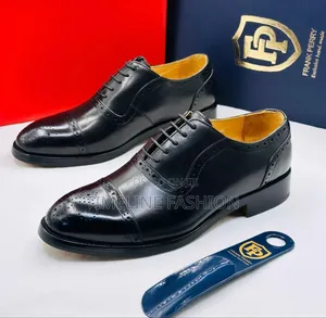 Frank Perry Designer Men's Leather Shoes Size 39_46 Black