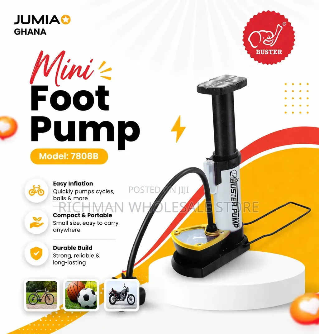 Mini Foot Pump 7808b – Portable High Pressure Air Pump for Bikes, Cars