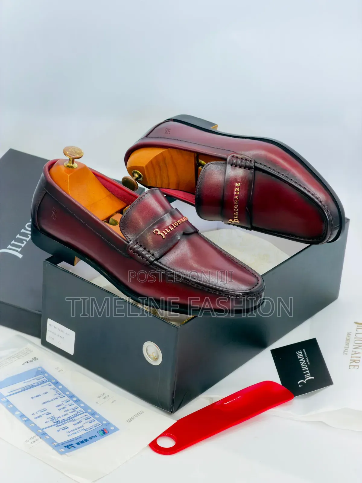 Wine Colour Billionaire Executive Men's Leather Shoes