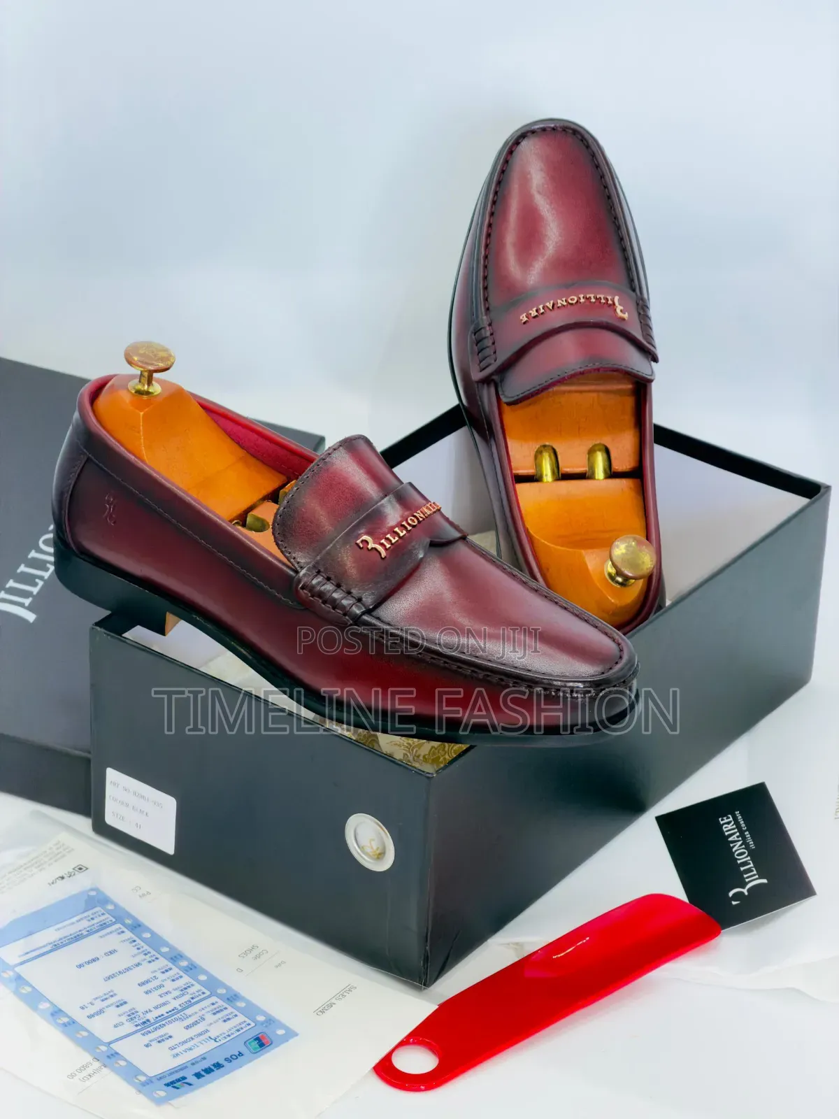 Wine Colour Billionaire Executive Men's Leather Shoes