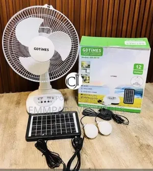 Gd Times 12" Table Top Rechargeable Fan