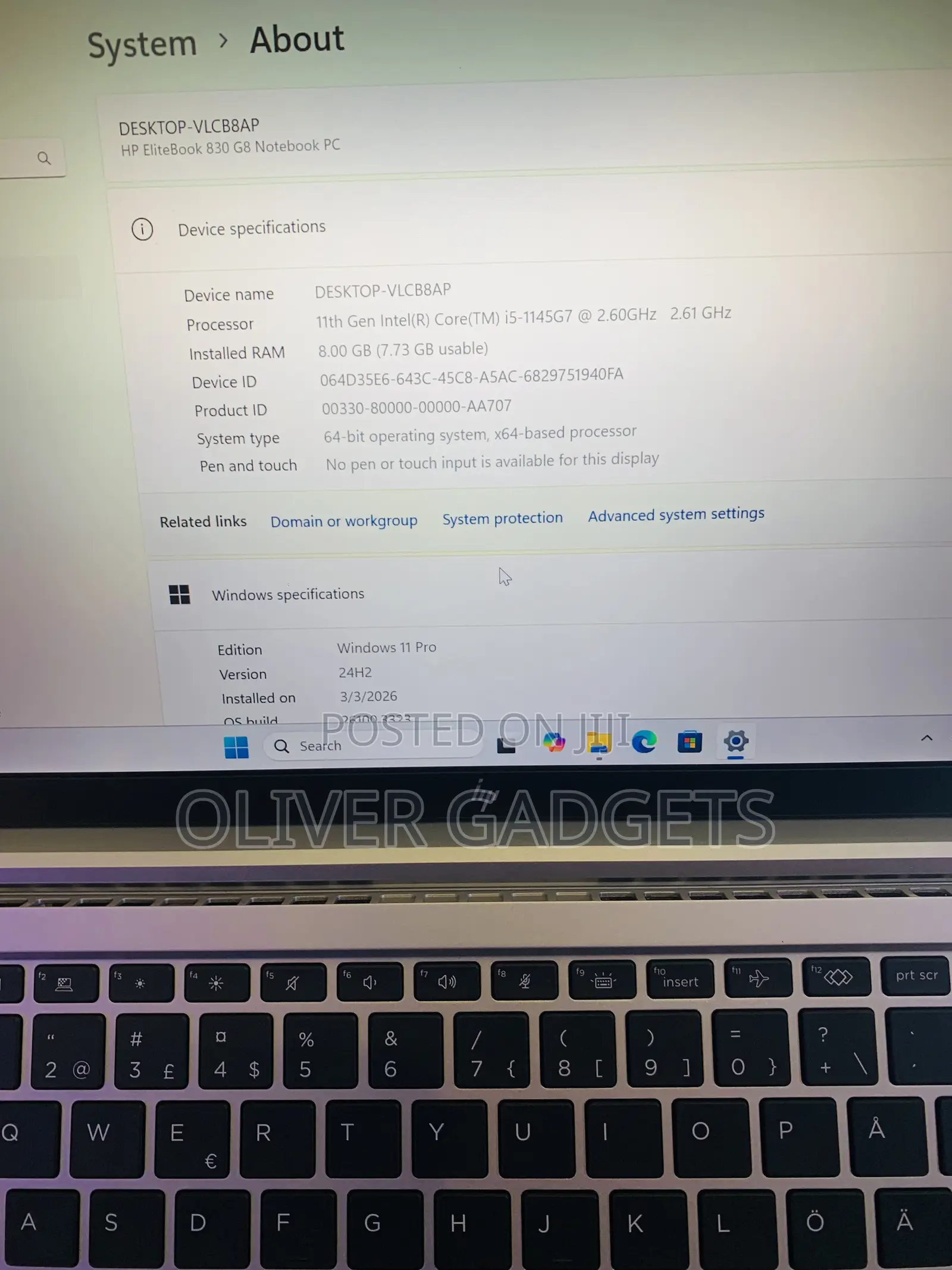 Laptop HP EliteBook 830 G8 8GB Intel Core i5 SSD 256GB