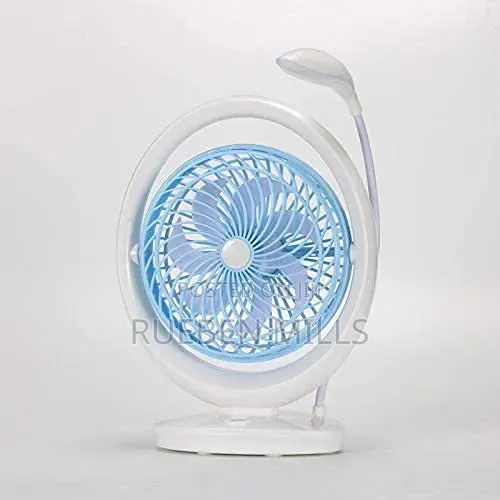 Seven Inch Rechargeable Usb Fan With Bright Light