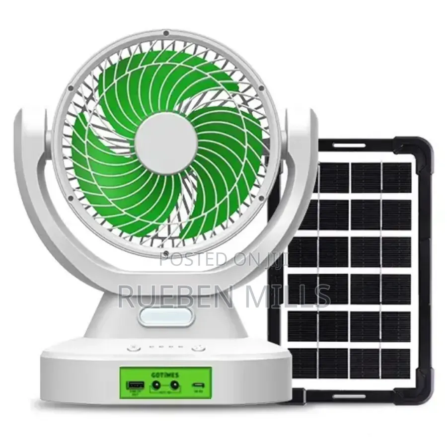 Two Way Power Gd Times Solar Rechargeable Desk Fan