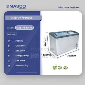 Nasco Display Glass Chest Freezer 360 LTRS Ice Cream Deep Freezer