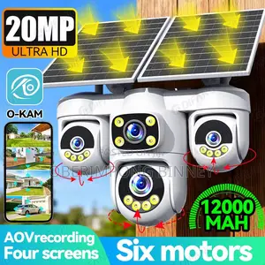 Solar Camera 4 Views, All 4 Cameras Works 20mp for Every Angle