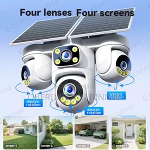 Solar Camera 4 Views, All 4 Cameras Works 20mp for Every Angle
