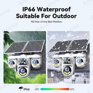 Solar Camera 4 Views, All 4 Cameras Works 20mp for Every Angle