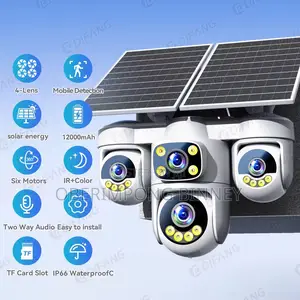Solar Camera 4 Views, All 4 Cameras Works 20mp for Every Angle