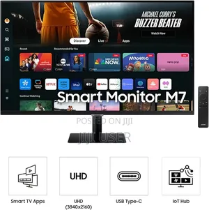 32inchs Samsung Smart Uhd HDR Ips Edgeless Monitor Inbuilt Speakers