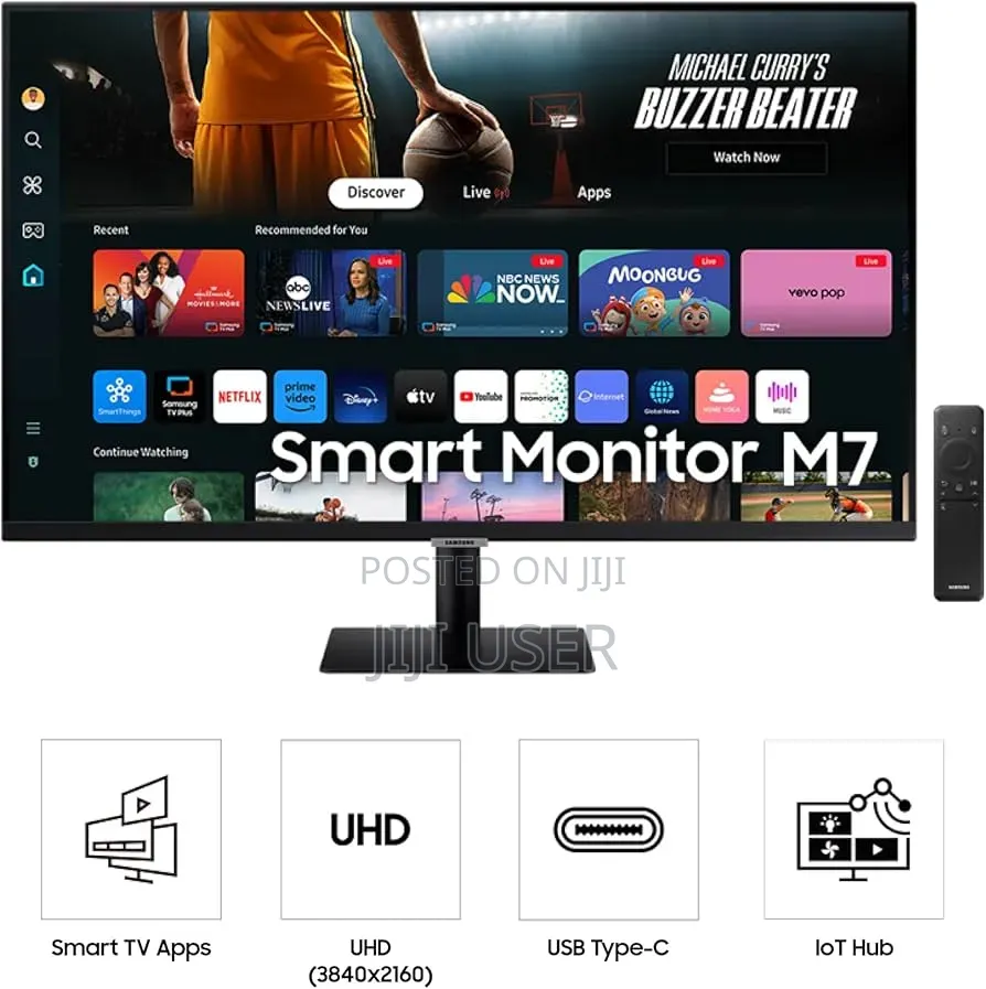 32inchs Samsung Smart Uhd HDR Ips Edgeless Monitor Inbuilt Speakers